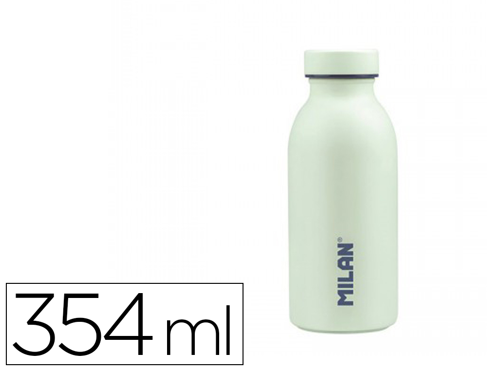 BOTELLA PORTALIQUIDOS MILAN ACERO INOXIDABLE TERMO COLOR VERDE 354 ML