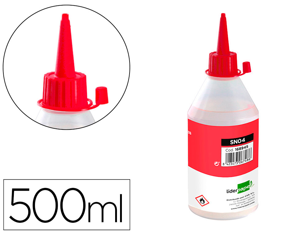SILICONA LIQUIDA LIDERPAPEL PARA MANUALIDADES BOTE DE 500 ML
