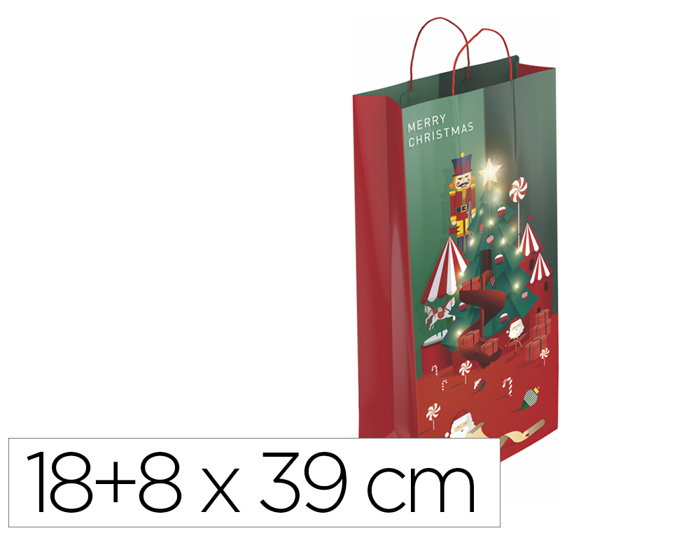BOLSA PARA REGALO BASIKA PARA BOTELLA NV2303 18+8X39 CM