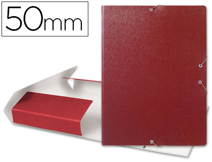 CARPETA PROYECTOS LIDERPAPEL FOLIO LOMO 50MM CARTON GOFRADO ROJA