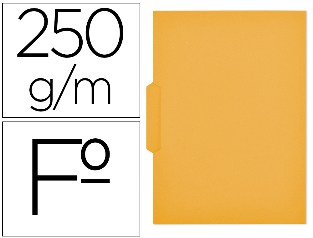 SUBCARPETA CARTULINA GIO FOLIO PESTAA CENTRAL 250 G/M2 AMARILLO