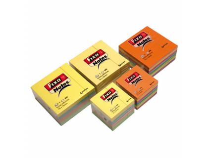 BLOC DE NOTAS ADHESIVAS FIXO 76X76 MM NEON CUBO 400 HOJAS