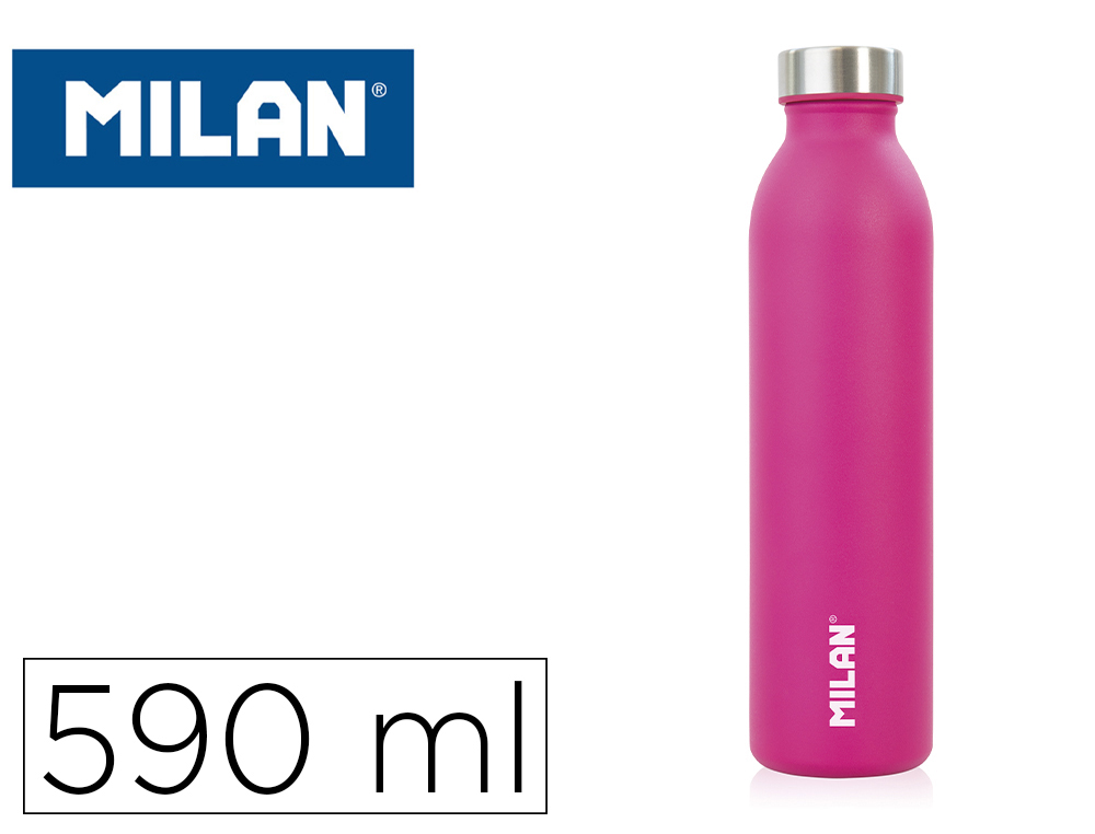 BOTELLA PORTALIQUIDOS MILAN ACERO INOXIDABLE ISOTERMICA ACID ROSA 590 ML