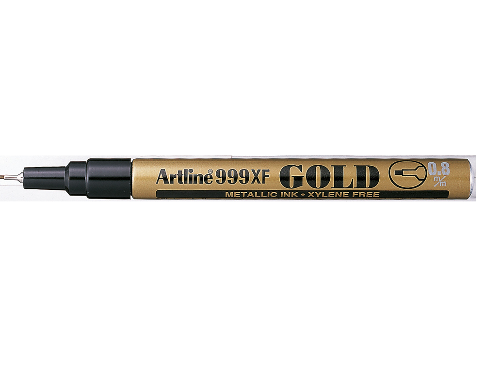 ROTULADOR ARTLINE MARCADOR PERMANENTE TINTA METALICA EK-999 ORO PUNTA REDONDA 0.8 MM