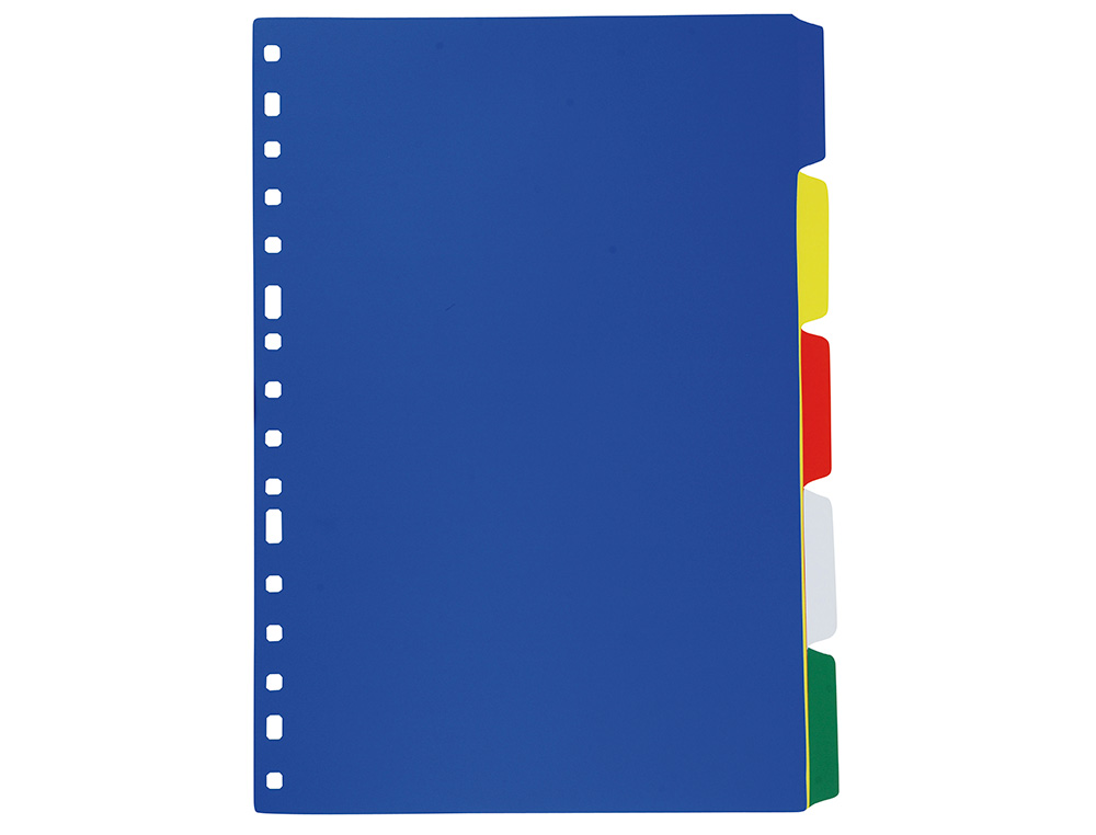 SEPARADOR LIDERPAPEL PLASTICO JUEGO DE 5 SEPARADORES FOLIO 16 TALADROS
