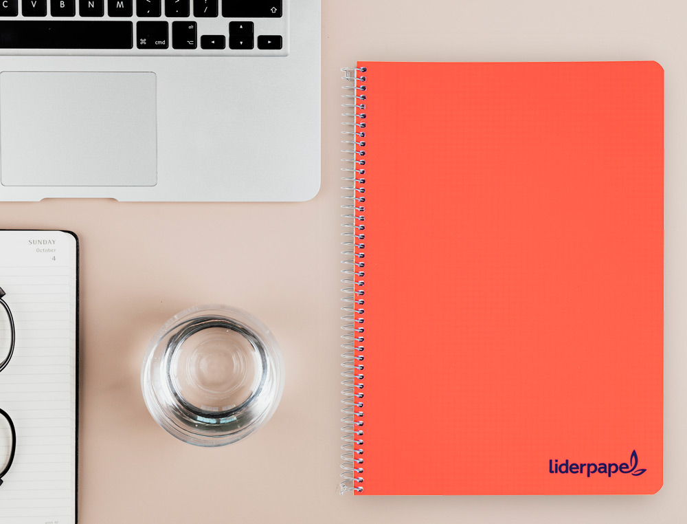 CUADERNO ESPIRAL LIDERPAPEL A4 WONDER TAPA PLASTICO 80H 90GR CUADRO 3MM CON MARGEN COLORES SURTIDOS