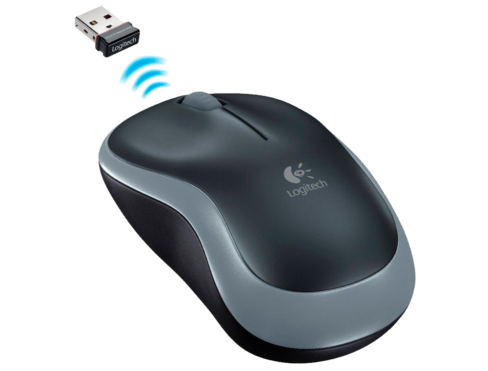 RATON LOGITECH OPTICO INALAMBRICO NANO RECEPTOR M185 GRIS