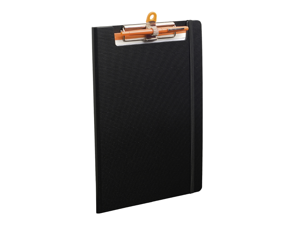 CARPETA EXACOMPTA EXACTIVE CON TAPA POLIPROPILENO NEGRO CON PINZA Y PORTABOLIGRAFO DIN A4