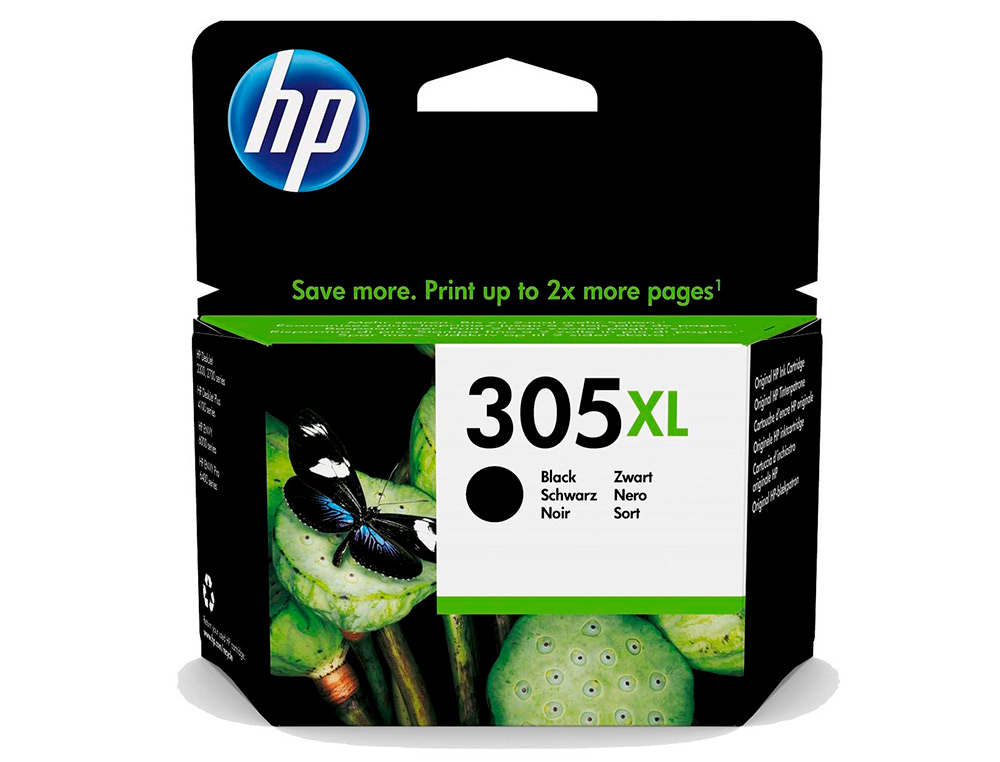 INK-JET HP 305XL DESKJET 1210 / 1212 / 1255 / 2732 / 2752 / 4155 / 4158 ENVY 6020 / 6052 /6055 / 6420 NEGRO 240