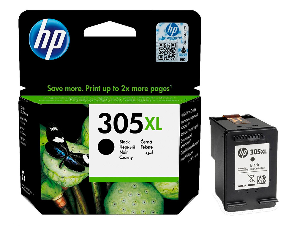 INK-JET HP 305XL DESKJET 1210 / 1212 / 1255 / 2732 / 2752 / 4155 / 4158 ENVY 6020 / 6052 /6055 / 6420 NEGRO 240