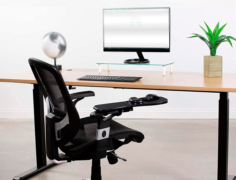 REPOSABRAZOS ERGONOMICO Q-CONNECT CON ALFOMBRILLA DE RATON Y APOYO DE MUÑECA COLOR NEGRO 220X140X480 MM