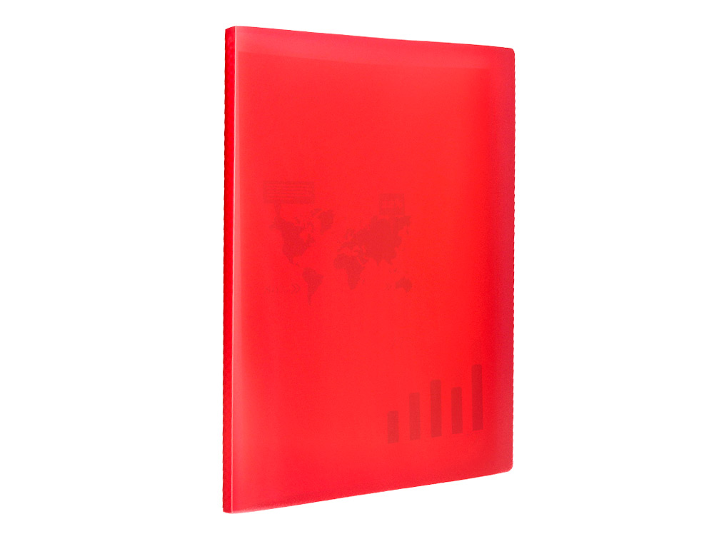 CARPETA LIDERPAPEL ESCAPARATE 40 FUNDAS POLIPROPILENO DIN A3 ROJO TRANSLUCIDO