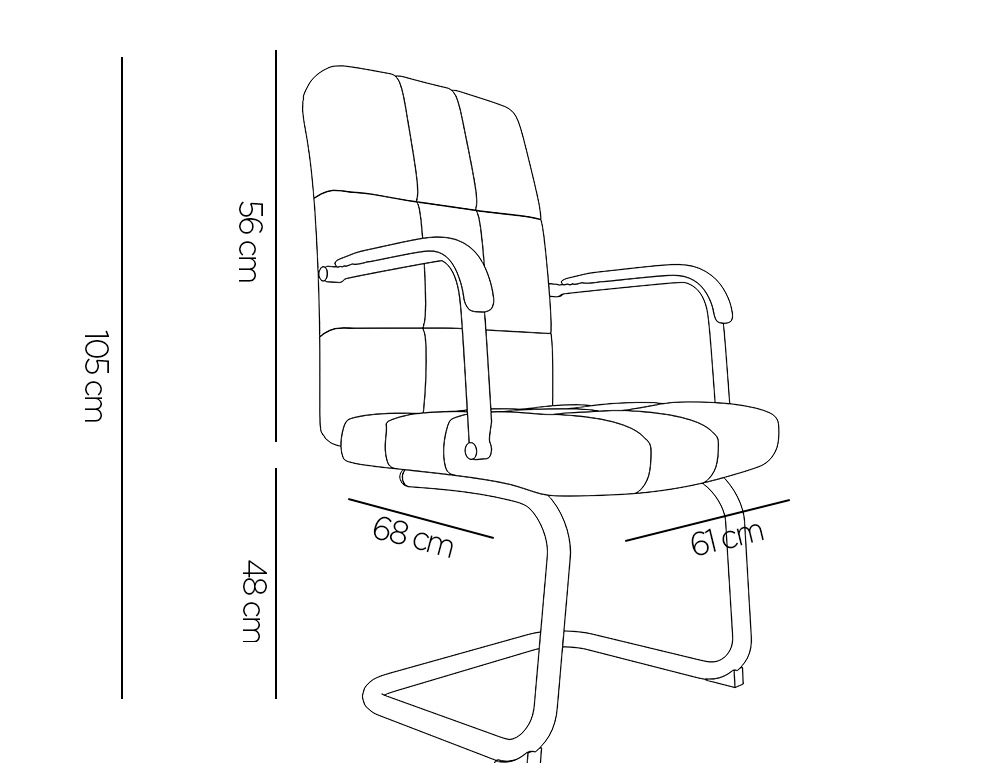 SILLA Q-CONNECT ESCRITORIO PIA VE SIMIL PIEL BASE METALICA ALT MAX 1050 ANC 610 PROF 680 COLOR BLANCO