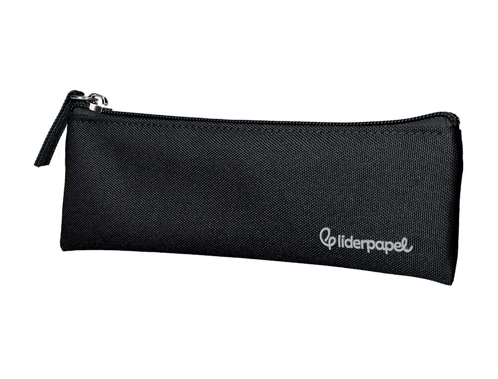 ESTUCHE PORTATODO LIDERPAPEL PLANO ESTRECHO UNA CREMALLERA 200X60 MM NEGRO
