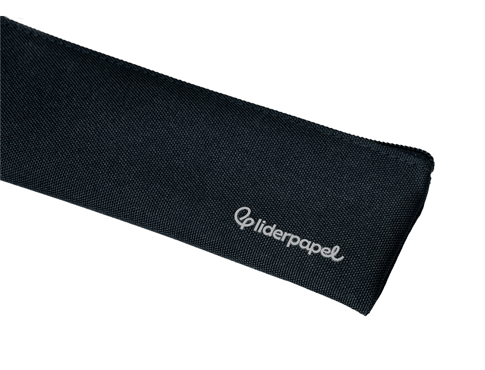 ESTUCHE PORTATODO LIDERPAPEL PLANO ESTRECHO UNA CREMALLERA 200X60 MM NEGRO