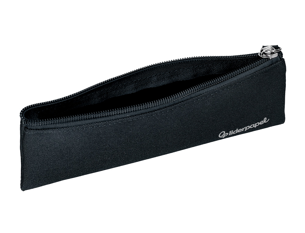 ESTUCHE PORTATODO LIDERPAPEL PLANO ESTRECHO UNA CREMALLERA 200X60 MM NEGRO