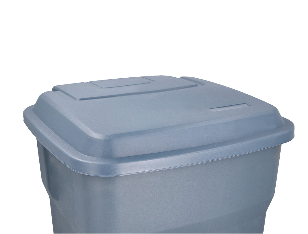 PAPELERA CONTENEDOR Q-CONNECT PLASTICO CON TAPA Y PEDAL 30 LITROS GRIS 395X395X420 MM