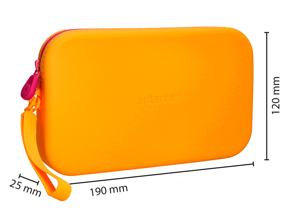 ESTUCHE PORTATODO ANTARTIK TROPICAL DIVE SILICONA SOFT RECTANGULAR 190X120X25 MM COLOR NARANJA