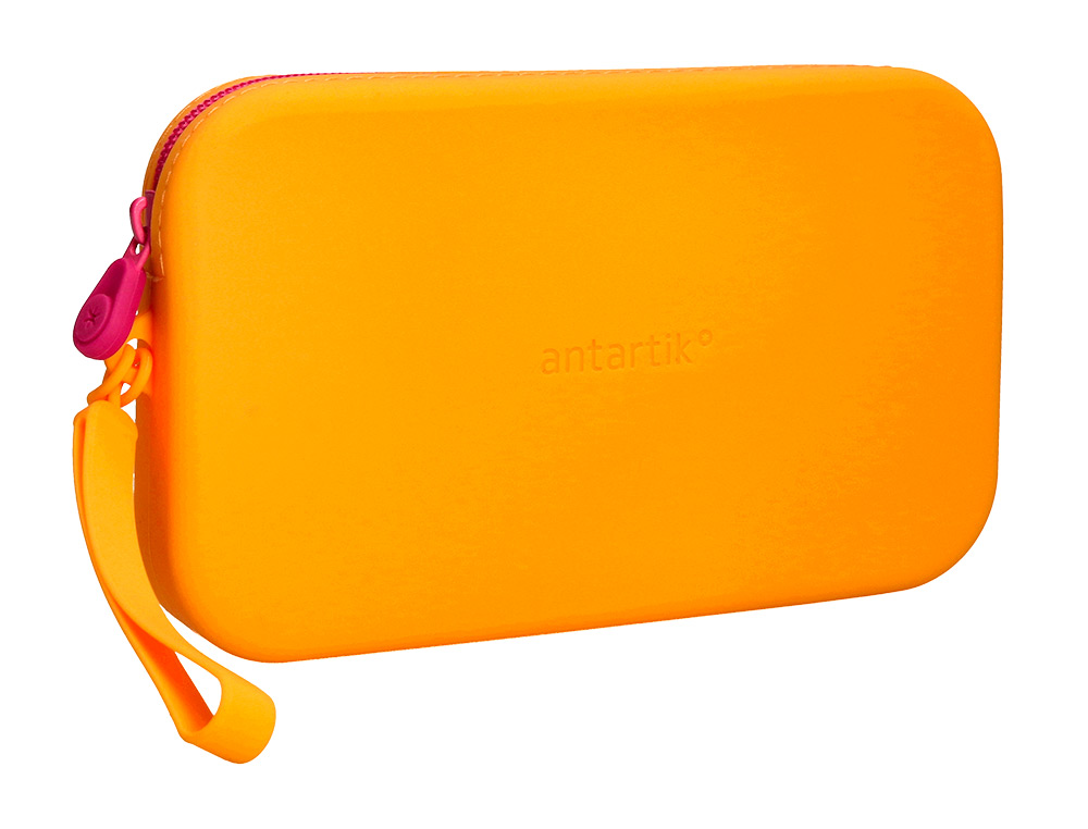 ESTUCHE PORTATODO ANTARTIK TROPICAL DIVE SILICONA SOFT RECTANGULAR 190X120X25 MM COLOR NARANJA