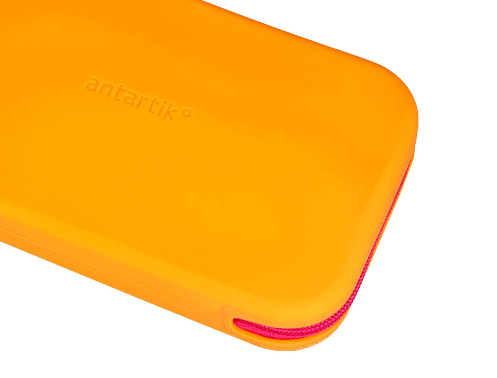 ESTUCHE PORTATODO ANTARTIK TROPICAL DIVE SILICONA SOFT RECTANGULAR 190X120X25 MM COLOR NARANJA