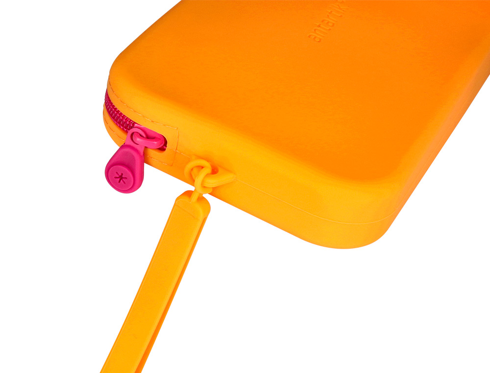 ESTUCHE PORTATODO ANTARTIK TROPICAL DIVE SILICONA SOFT RECTANGULAR 190X120X25 MM COLOR NARANJA