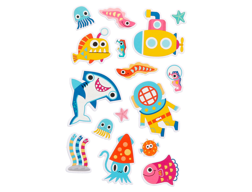 PEGATINAS IMAGINOVO LUMINOSAS SUBMARINO CON RELIEVE 190X105 MM EN BLISTER