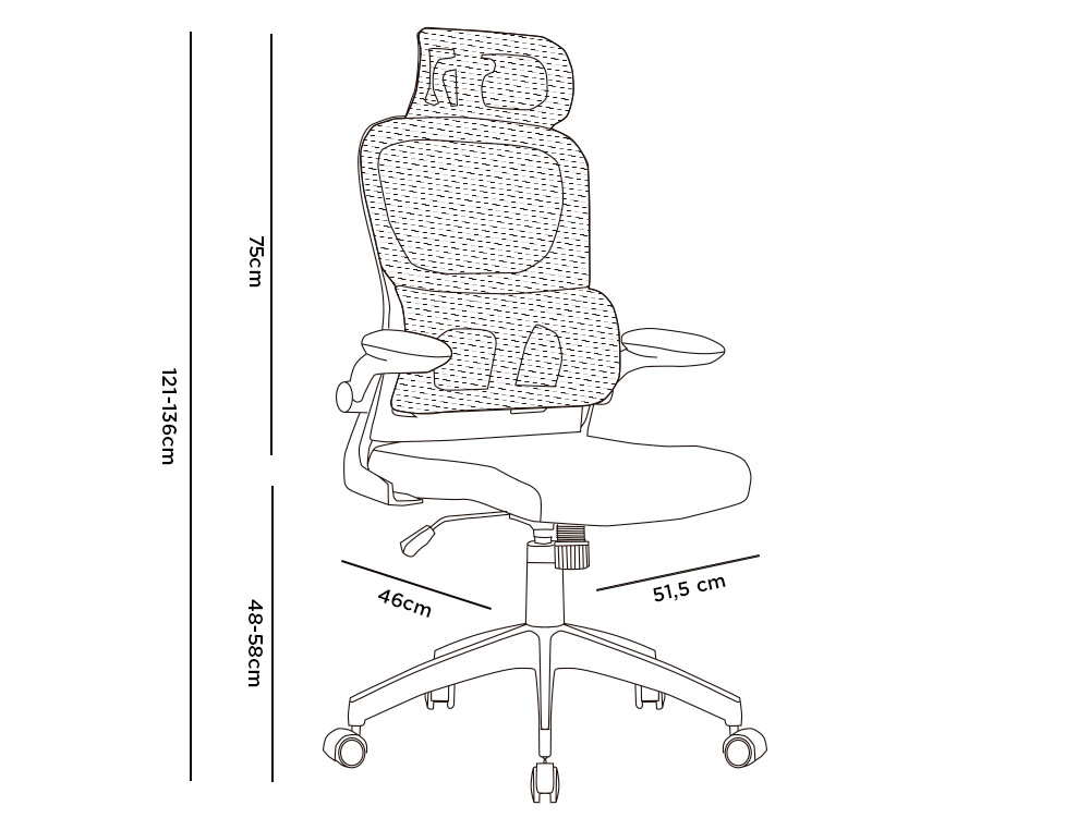 SILLA Q-CONNECT DIRECCION SORRENTO MALLA BASE METALICA ALT MAX 1320 ANC 650 PROF 600 MM RUEDAS PREMIUM GRIS