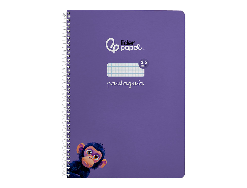 CUADERNO ESPIRAL LIDERPAPEL A4 PAUTAGUIA TAPA BLANDA 80H 75GR CUADRO PAUTADO 2,5MM COLOR LILA
