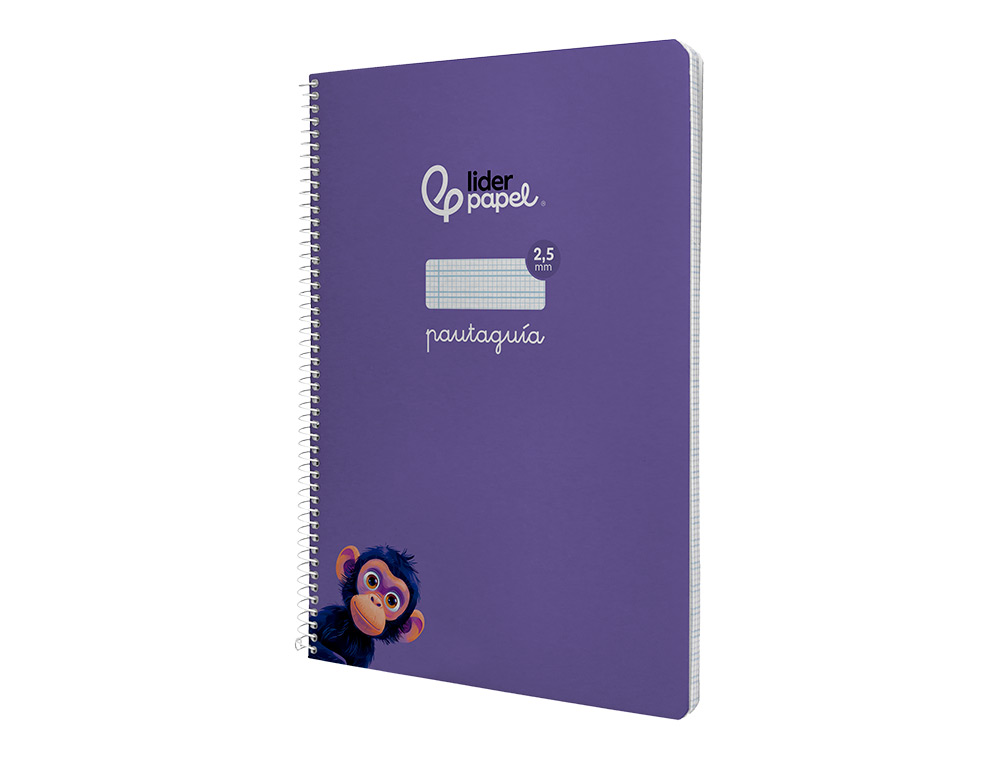 CUADERNO ESPIRAL LIDERPAPEL A4 PAUTAGUIA TAPA BLANDA 80H 75GR CUADRO PAUTADO 2,5MM COLOR LILA