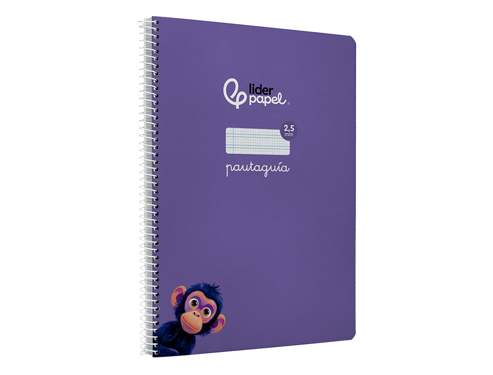 CUADERNO ESPIRAL LIDERPAPEL A4 PAUTAGUIA TAPA BLANDA 80H 75GR CUADRO PAUTADO 2,5MM COLOR LILA