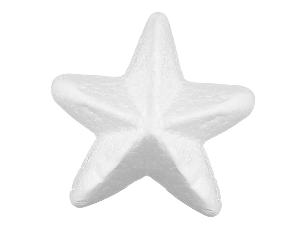 FIGURA DE ESPUMA BLANCA LIDERPAPEL ESTRELLA DE 4 CM BOLSA CON 6 UNIDADES
