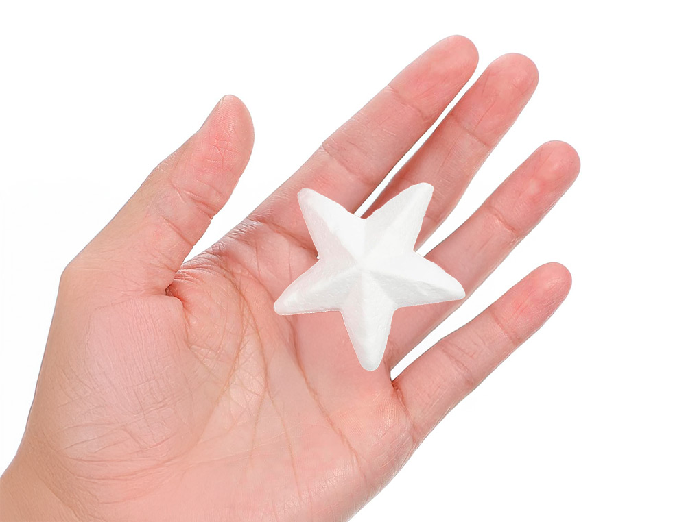 FIGURA DE ESPUMA BLANCA LIDERPAPEL ESTRELLA DE 4 CM BOLSA CON 6 UNIDADES