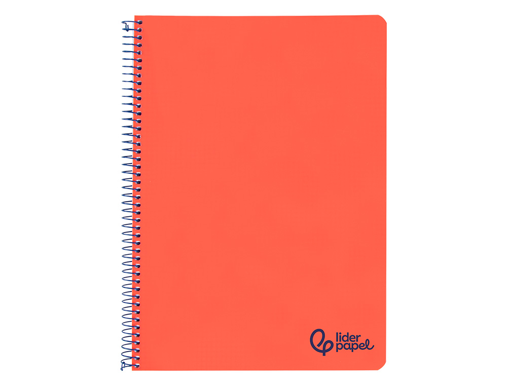 CUADERNO ESPIRAL LIDERPAPEL A4 WONDER TAPA PLASTICO 80H 90GR PAUTA ESTRECHA 2,5MM CON MARGEN COLOR ROJO
