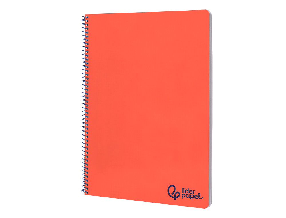 CUADERNO ESPIRAL LIDERPAPEL A4 WONDER TAPA PLASTICO 80H 90GR PAUTA ESTRECHA 2,5MM CON MARGEN COLOR ROJO