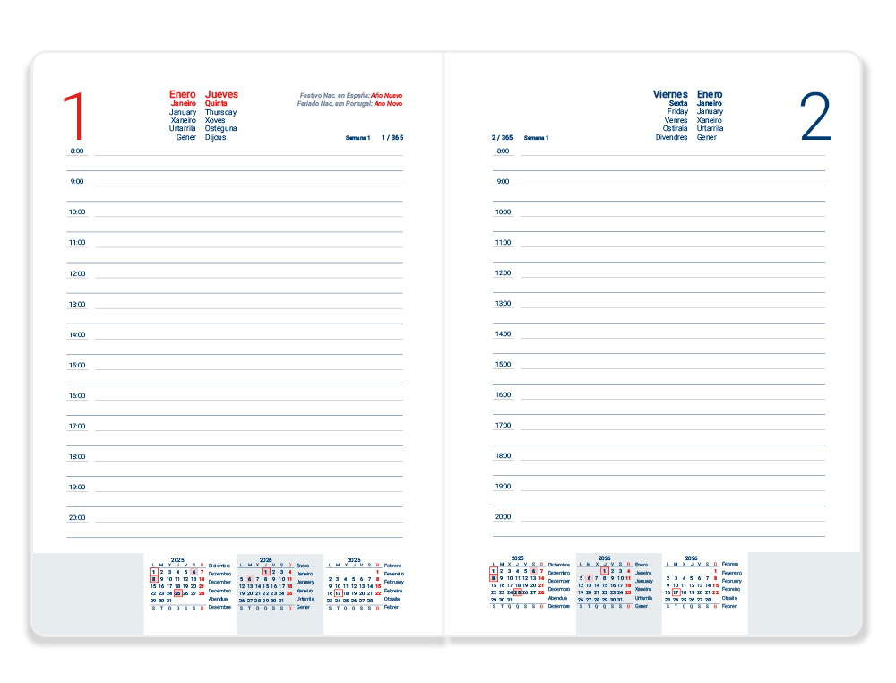 AGENDA ENCUADERNADA LIDERPAPEL DORIOS 150X210 MM 2026 DIA PAGINA NEGRO PAPEL 70 GR FSC