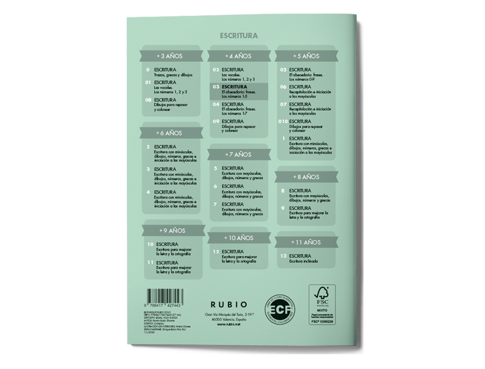 CUADERNO RUBIO CALIGRAFIA Nº 03