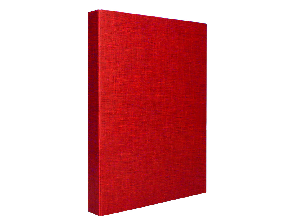 CARPETA DE 4 ANILLAS 25MM MIXTAS LIDERPAPEL FOLIO CARTON FORRADO PAPER COAT COLOR ROJO