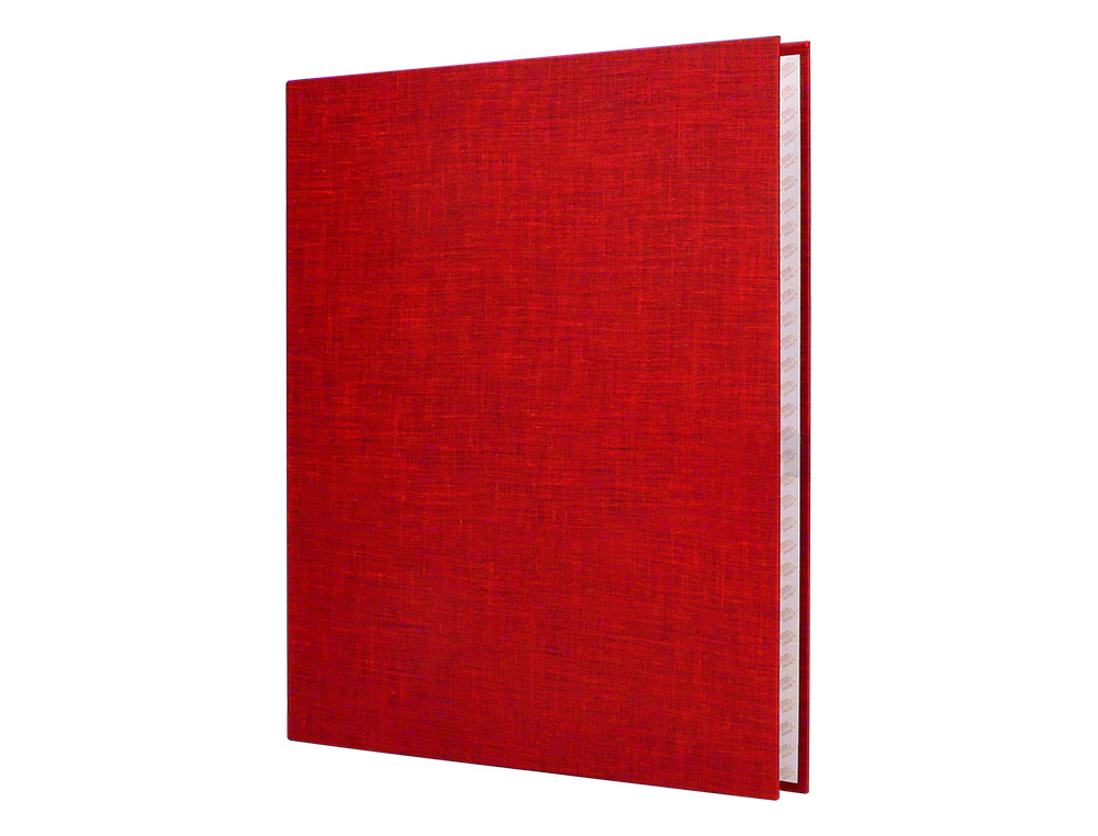 CARPETA DE 4 ANILLAS 25MM MIXTAS LIDERPAPEL FOLIO CARTON FORRADO PAPER COAT COLOR ROJO