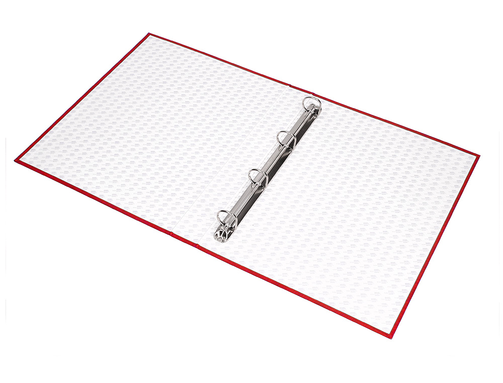 CARPETA DE 4 ANILLAS 25MM MIXTAS LIDERPAPEL FOLIO CARTON FORRADO PAPER COAT COLOR ROJO