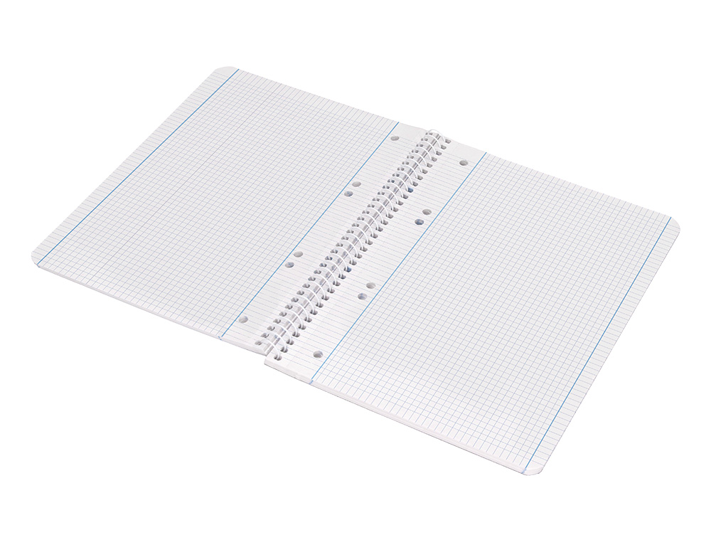 CUADERNO ESPIRAL LIDERPAPEL A5 MICRO SERIE AZUL TAPA BLANDA 80H 75GR CUADRO5MM 6 TALAD ROS AZUL