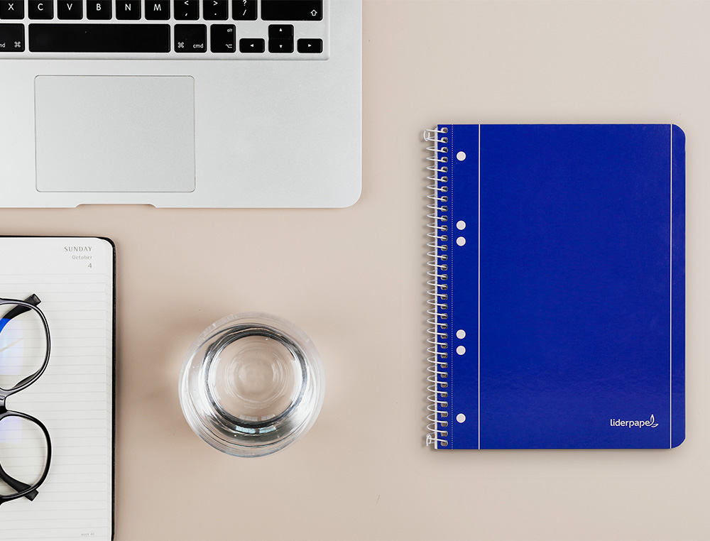 CUADERNO ESPIRAL LIDERPAPEL A5 MICRO SERIE AZUL TAPA BLANDA 80H 75GR CUADRO5MM 6 TALAD ROS AZUL