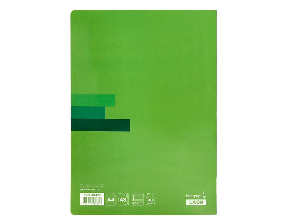 LIBRETA LIDERPAPEL SCRIPTUS A4 48 HOJAS 90G/M2 PAUTA 4 3.5MM CON MARGEN
