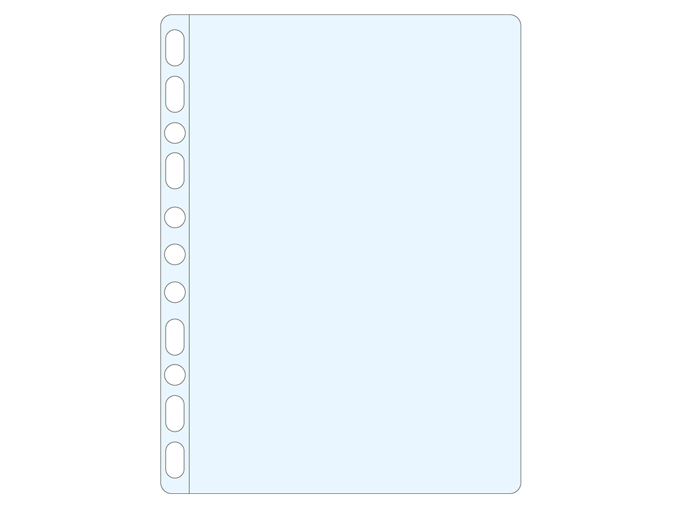 FUNDA MULTITALADRO ESSELTE DIN A4 POLIPROPILENO 80 MC 11 TALADROS CRISTAL CAJA DE 100 UNIDADES