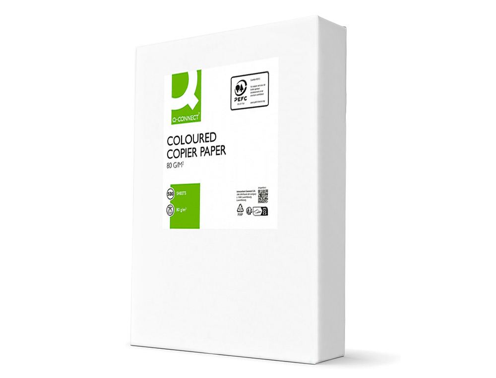 PAPEL COLOR Q-CONNECT DIN A4 80GR AMARILLO PAQUETE DE 500 HOJAS