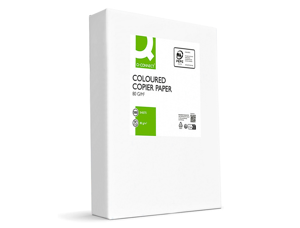 PAPEL COLOR Q-CONNECT DIN A4 80GR AMARILLO PAQUETE DE 500 HOJAS