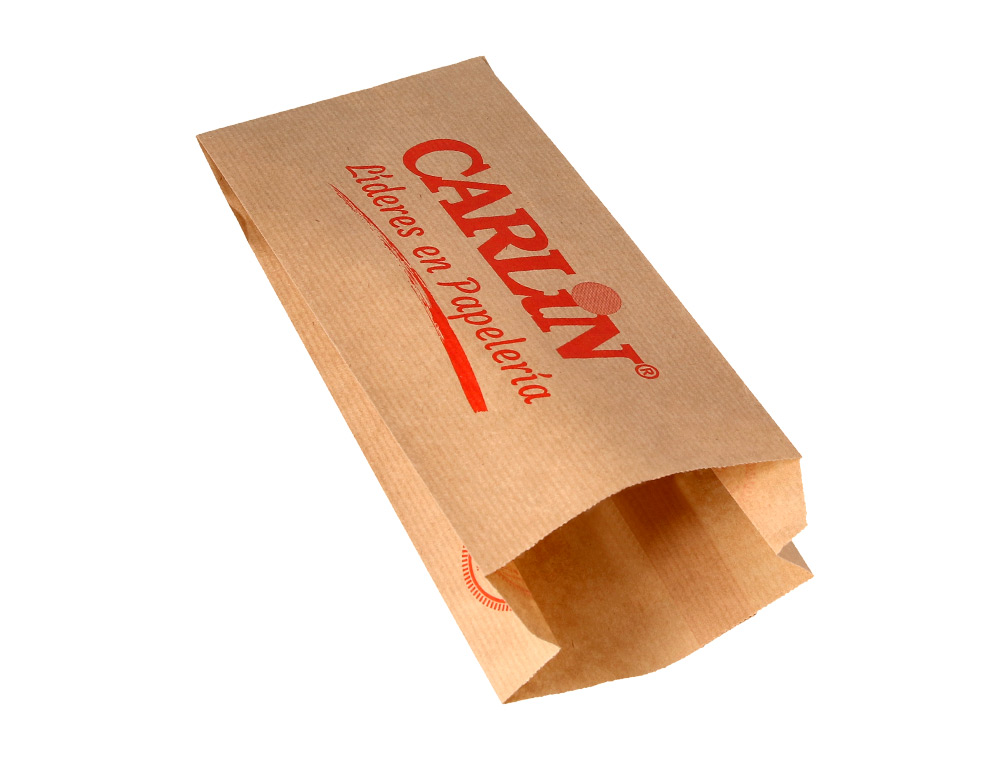 SOBRE KRAFT VERJURADO CARLIN 10X25+6 CM 50 GR CAJA DE 2500 UNIDADES