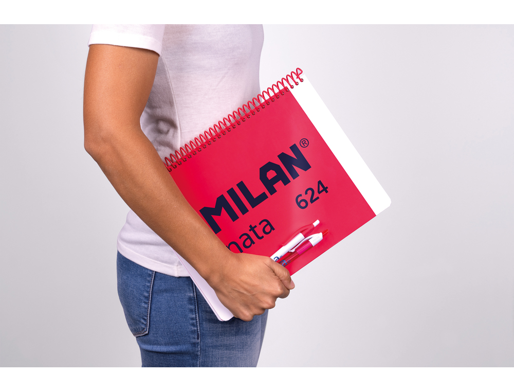 CUADERNO ESPIRAL MILAN SERIE NATA 624 SINCE 1918 DIN A4 TAPA DURA 80 HOJAS 95 GR CUADRO 5 MM COLOR AZUL