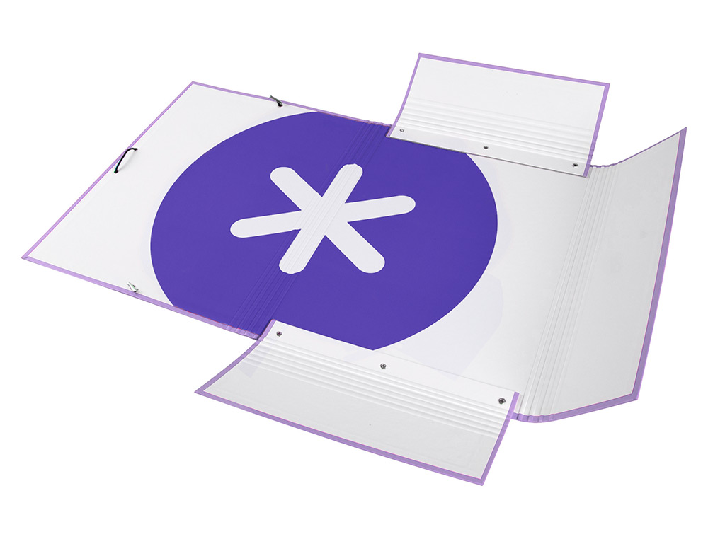 CARPETA ANTARTIK GOMAS TRES SOLAPAS CARTON FORRADO A4 COLOR LAVANDA