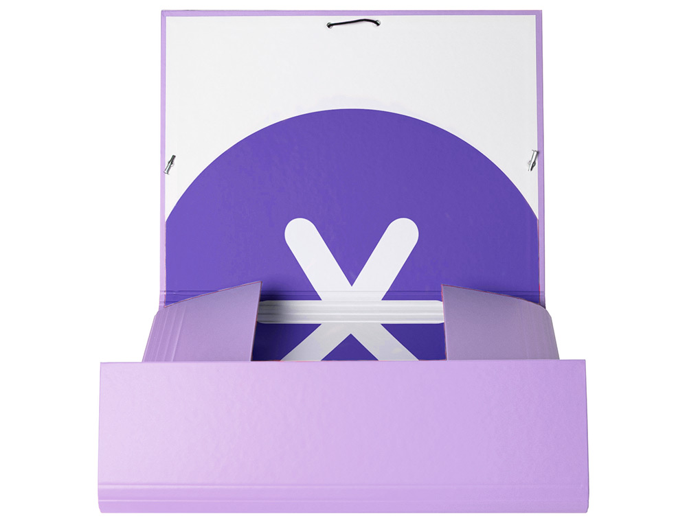CARPETA ANTARTIK GOMAS TRES SOLAPAS CARTON FORRADO A4 COLOR LAVANDA