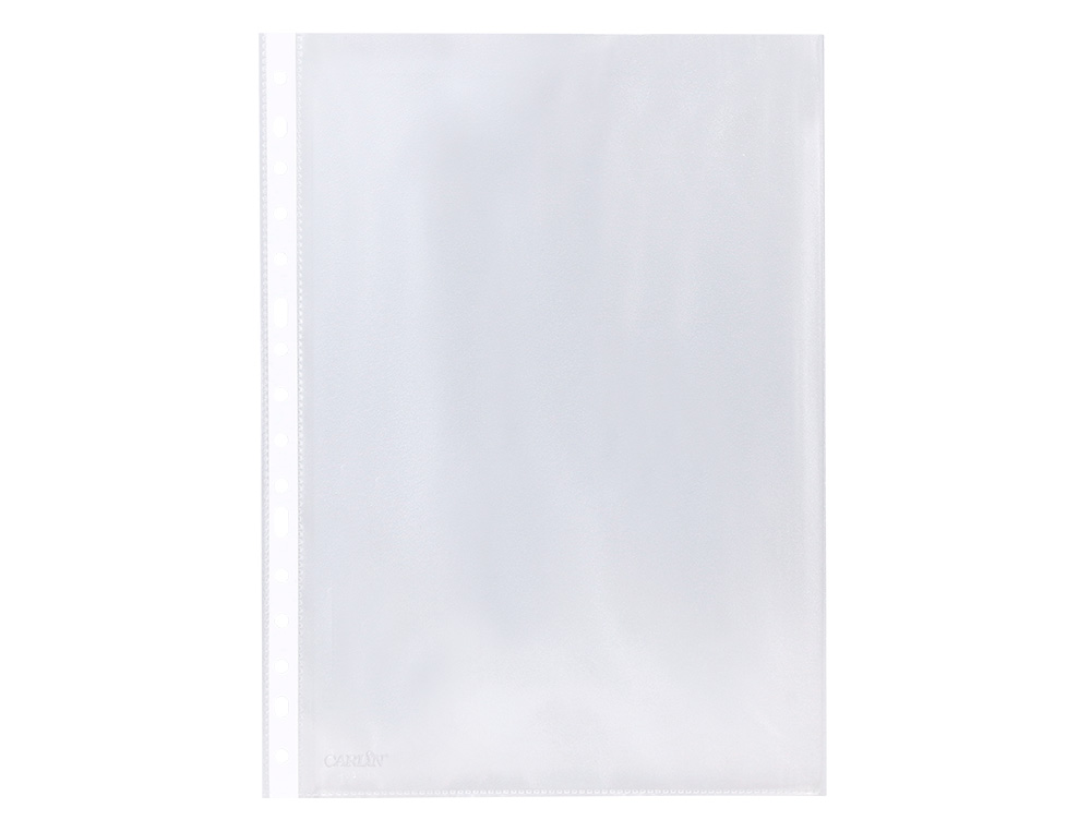 FUNDA MULTITALADRO CARLIN POLIPROPILENO DIN A4 STANDARD 16 TALADROS CAJA DE 100 UNIDADES